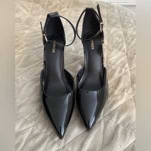 NWT Black Express Pumps with Ankle straps size 10